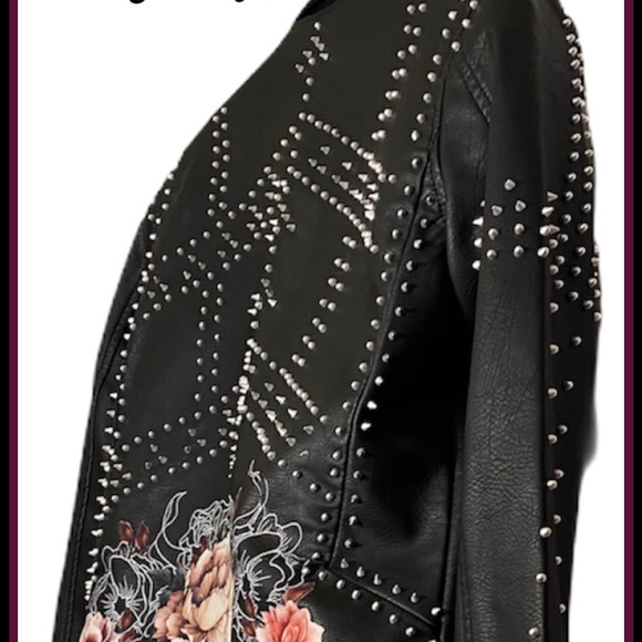 NWT BLANK NYC Stud Floral Moto-Jacket Heartbreaker - Picture 4 of 12